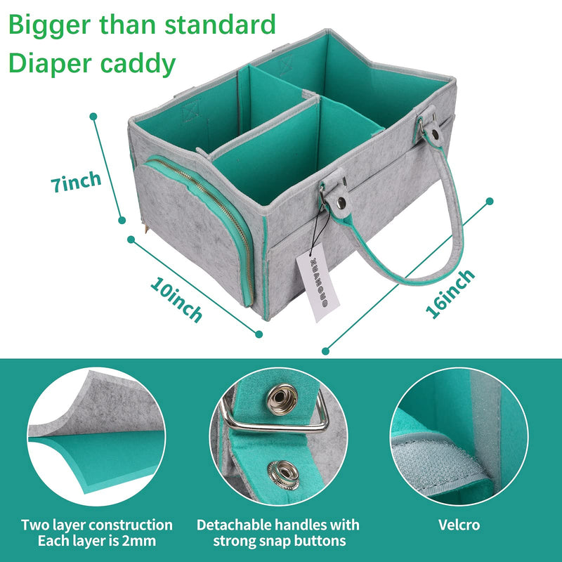 Baby Diaper Caddy Organizer for Boy or Girl Large Nursery Storage Bin Basket Portable Holder Tote Bag for Changing Table and Car Baby Shower Gifts Newborn Essentials Stuff Registry Must Haves Item green - NewNest Australia