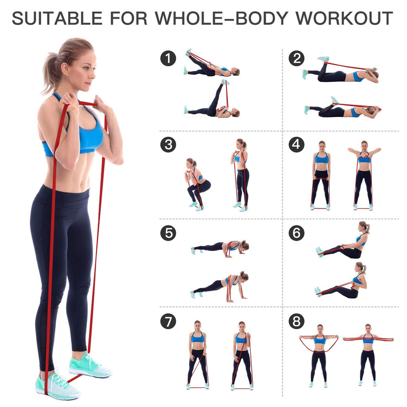 Resistance Band Pull Up Assist Band - Premium Latex Durable Workout Exercise Loop Band, Stretch Training Fitness Band for Men Women, Home Gym Powerlifting Yoga Red - NewNest Australia