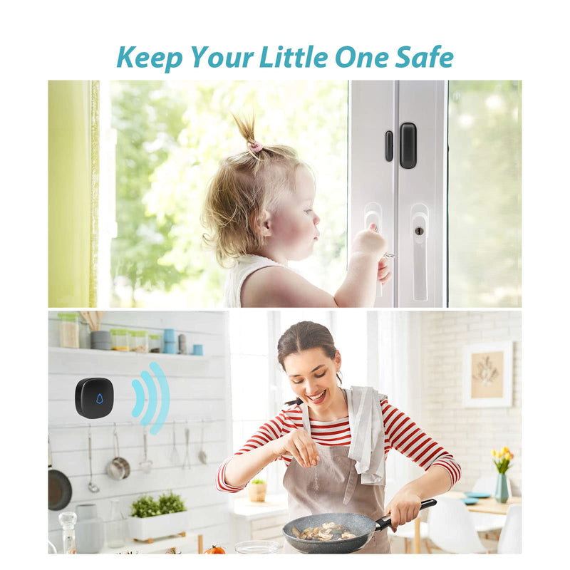Door Chime, METAK Wireless Door Open Contact Sensor Alarm with 500 FT Range, 58 Chimes and 5 Volume Levels for Business/Store/Home/Office When Entering, 1 Transmitter + 1 Plug-in Receiver 1 Sensor - NewNest Australia
