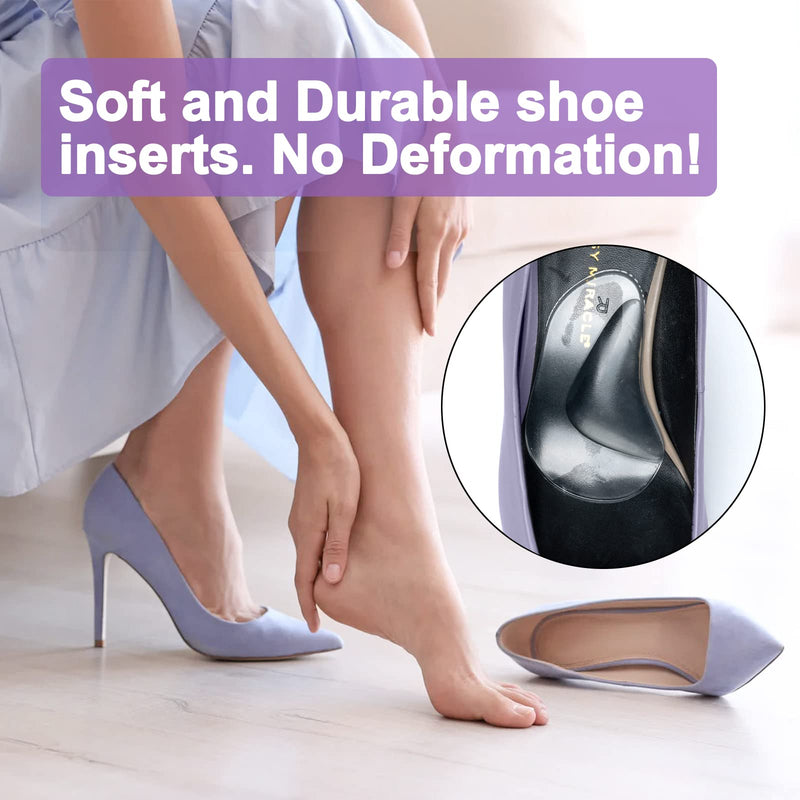 Gel Arch Support Pads Plantar Fasciitis Shoe Inserts Insole, 6 Pairs Adhesive High Arch Pad Flat Feet Shoe Inserts Arch Cushions for Relieve Pressure and Foot Pain, One Size, Unisex (Clear) 6 Clear - NewNest Australia