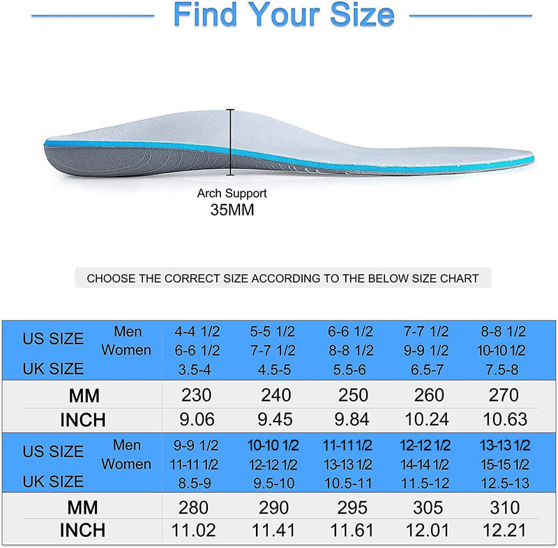 Warm Fiber Material Arch Support Orthopedic Insole,Alleviating Foot Soreness of Men and Women, Flat Feet,Plantar Fasciitis,Suitable for Sports Shoes and Work Shoes (Size:UK-11,11.61",Gray) UK-11-29.5CM--11.61" Grey - NewNest Australia