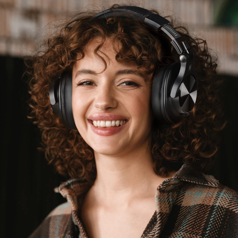OneOdio A70 Bluetooth Headphones Over Ear, 72 Hrs Playtime, Monitor Level Stereo Sound Quality, Foldable Wireless＆Wired DJ Headphone, Professional Studio Headphones for DJ/TV/PC/Phone Black - NewNest Australia