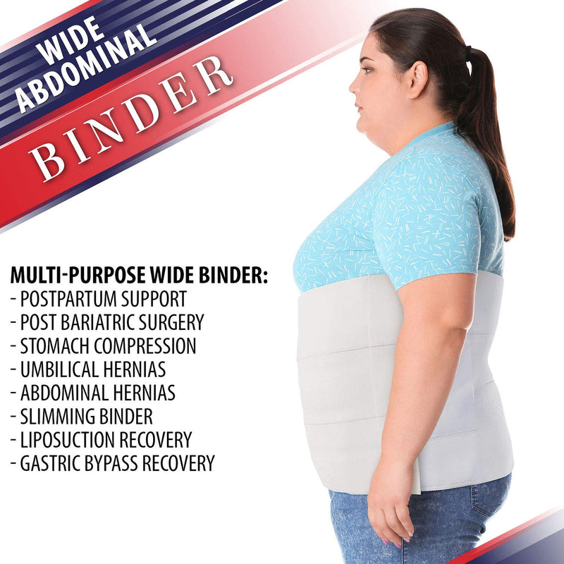 Wide Abdominal Binder Belly Wrap – Plus Size Postpartum Tummy Tuck Belt Provides Slimming Bariatric Stomach Compression or to Help Hernia or Post Surgery Healing & Support (L/XL) L/XL (Pack of 1) - NewNest Australia