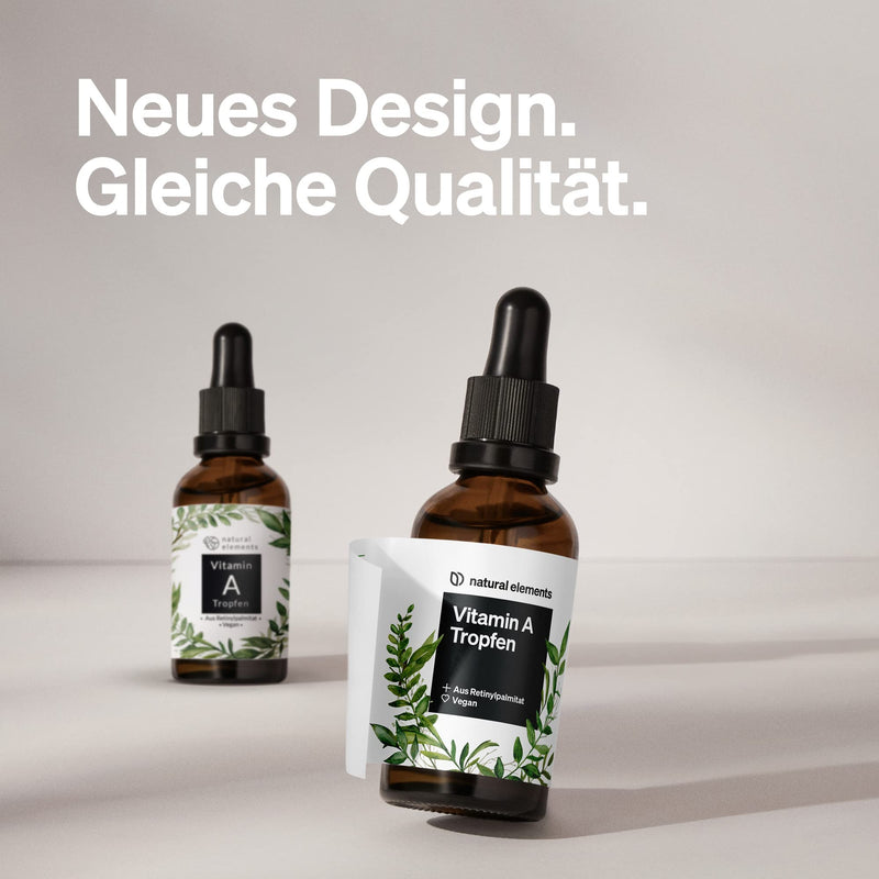 Vitamin A drops - 50 ml (1700 drops) - Vitamin A (retinyl palmitate) dissolved in MCT coconut oil - vegan, high dosage, without unnecessary additives - produced in Germany & laboratory tested - NewNest Australia