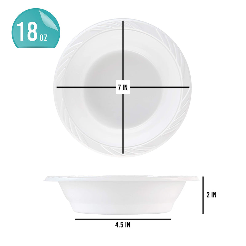 50 Count Disposable 18 ounce White Plastic Soup Bowls 50 18 oz Bowls - NewNest Australia
