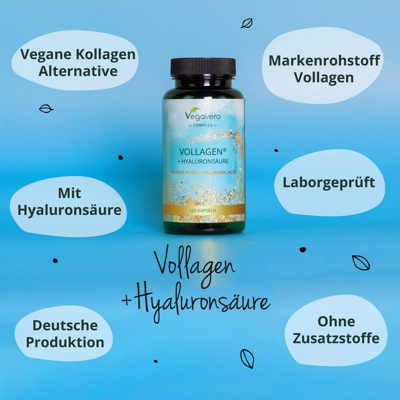Vegan Collagen Capsules High Dose Unique: Brand Raw Material Vollagen Collagen Vegan With Hyaluronic Acid Laboratory Tested Vegan No Additives German Production Vegavero - NewNest Australia