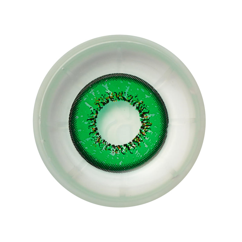 Contact Lenses Colored Without Prescription Green | Crazy Green Annual Lenses Anime | Soft Lenses Hydrogel | Pack Of 2 Color Lenses + Lens Container | 0.0 Diopters | Fancy Dress | Halloween | - NewNest Australia