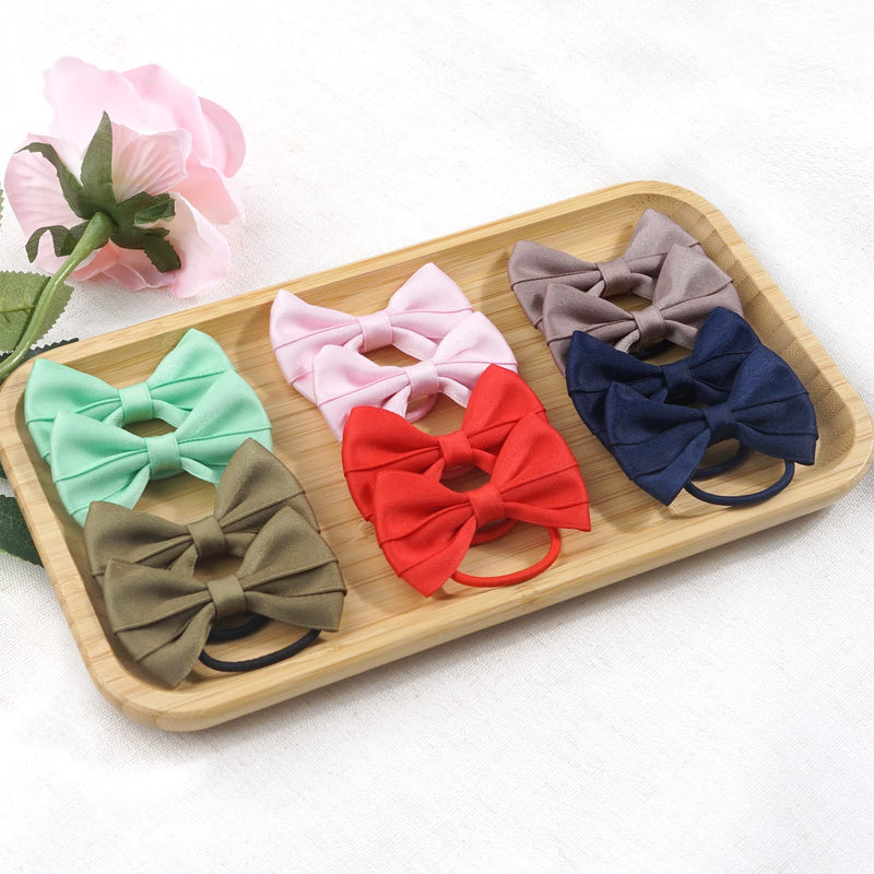 JOYOYO 40 Pcs Hair Bobbles for Girls Ponytail Holders Kids Hair Bows and Bands Hair Ties for Little Girls Medium Bows 3 Inch, Strong Hair Bands Hair Bow Bobbles for Girls Bowknot - NewNest Australia