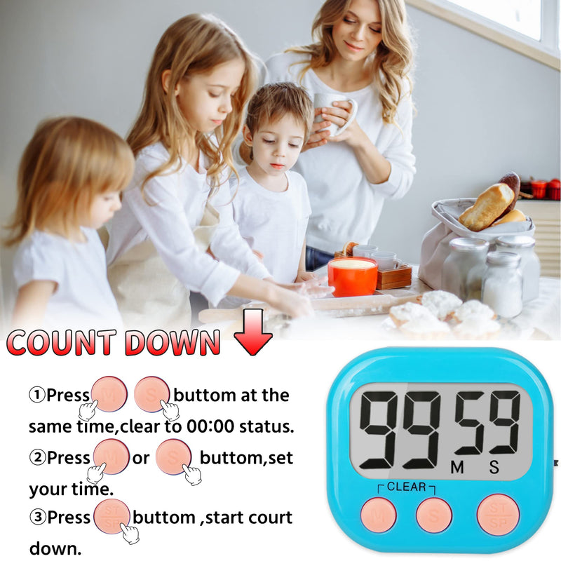Classroom Timers for Teachers Kids Large Magnetic Digital Timer 2 Pack Blue Green 1 - NewNest Australia