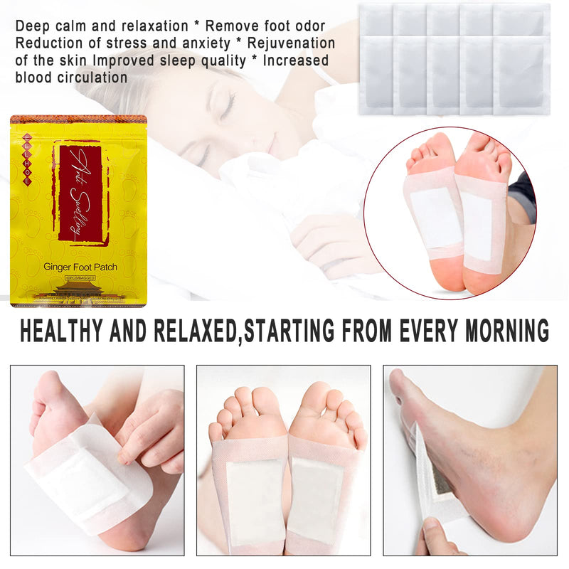 30Pcs Detox Foot Pads to Remove Toxins, Ginger Detox Foot Pads - Anti Swelling Ginger Detoxing Patch, Detox Foot Patches, Cleansing Detox Foot Pads for Foot Care Relieve Stress Improve Sleep 30pcs - NewNest Australia