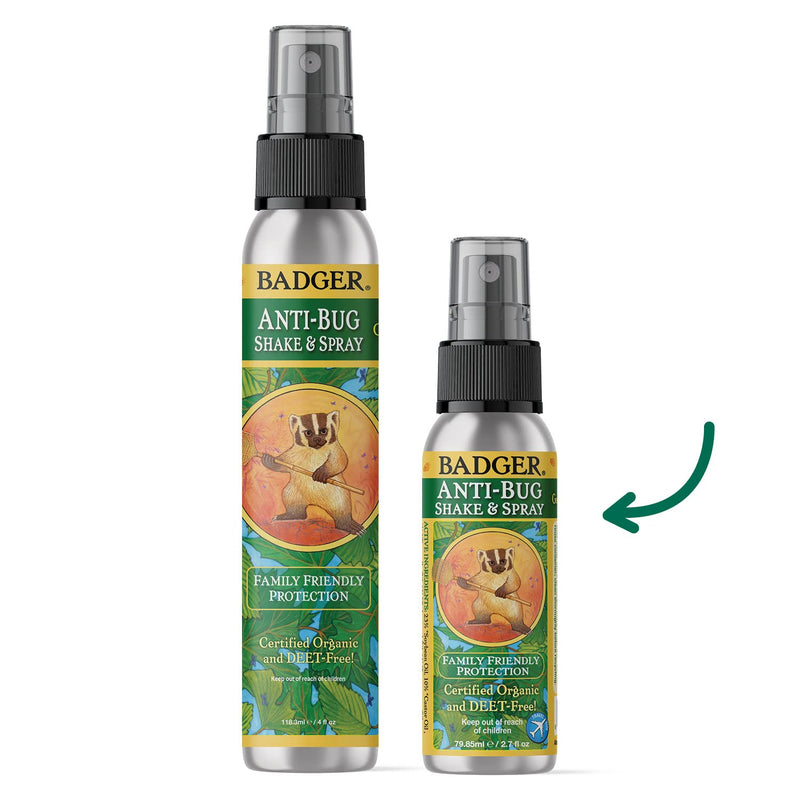 Badger - Anti-Bug Shake & Spray, DEET-Free Natural Bug Spray, Eco-Friendly, Certified Organic Mosquito Spray, Great for Kids, Insect Repellent, 2.7 Fl Oz - NewNest Australia