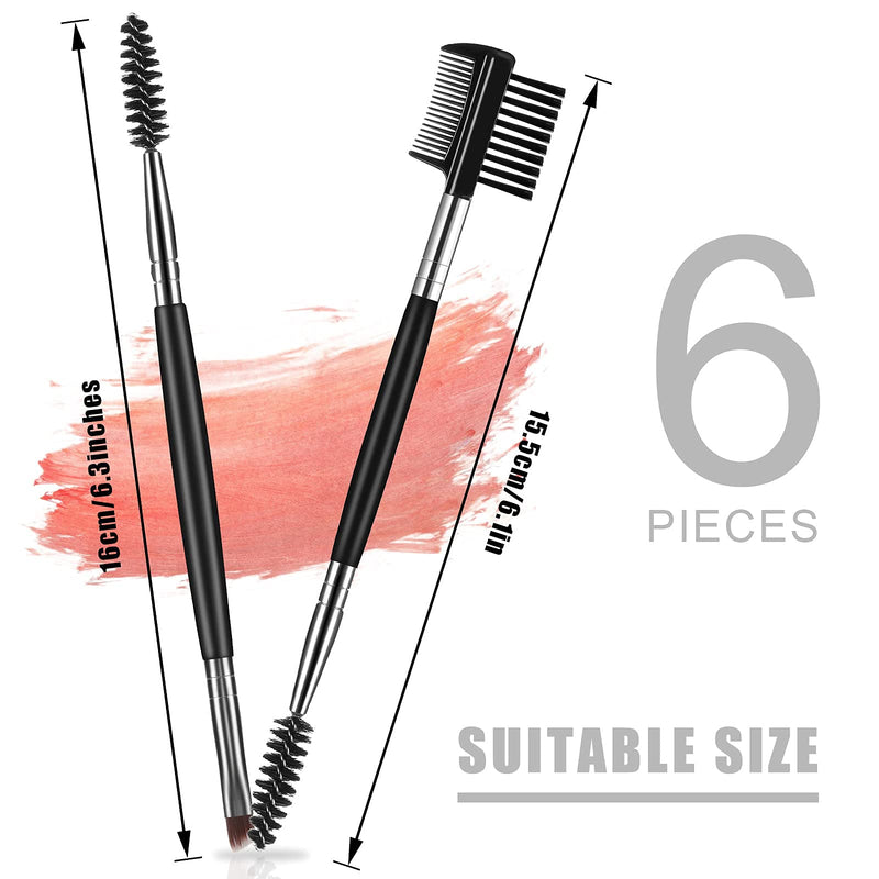 Eyebrow Brush and Comb Set, 2Pcs Eye Brow Brush, Professional Spoolie brushes, Firm Thin Angled Eyebrow Brush, Eyeliner Brush Kit, Precision Application & Blending (Black) Black - NewNest Australia