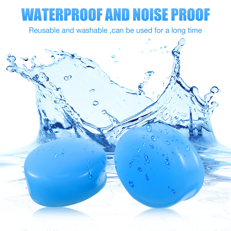 14 Pairs Silicone Ear Plugs for Sleeping Soft Reusable Moldable Silicone Earplugs Gel Ear Plugs Noise Cancelling Earplugs with Case for Swimming, Snoring, Concert, Airplane (Blue) Blue - NewNest Australia