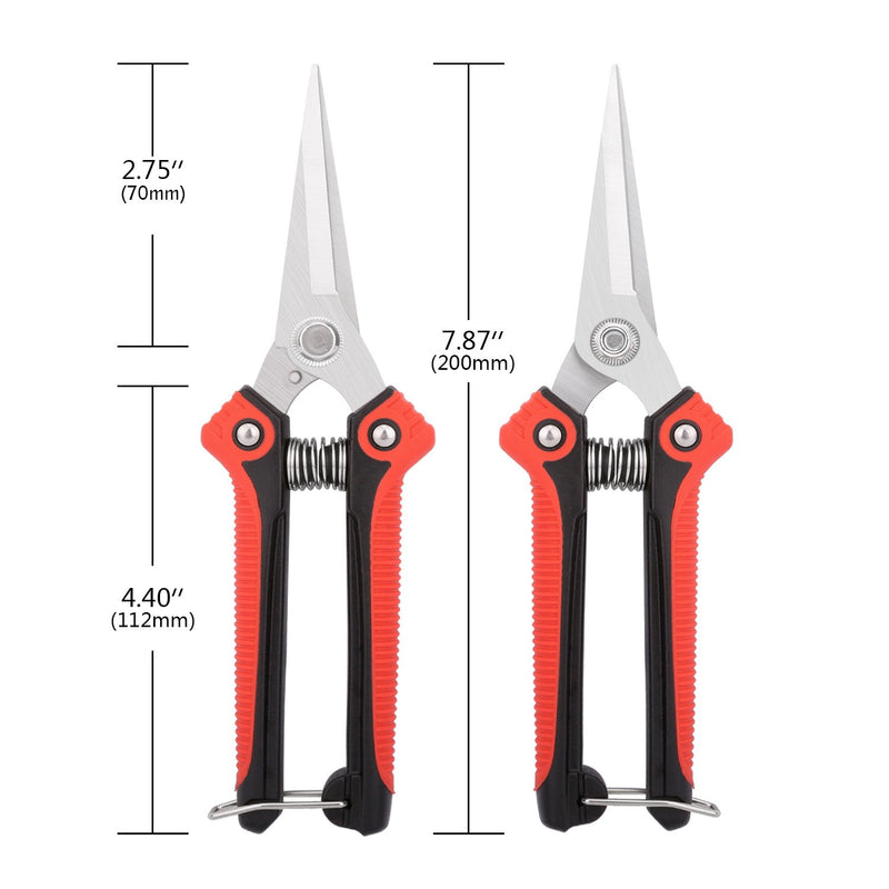 Housolution Pruning Shears, Heavy Duty Stainless Steel Ultra Sharp Multi-Purpose Hand Pruner Scissors for Garden Harvesting Fruits Vegetables, Trimming Pklants Flowers, Black & Red - NewNest Australia