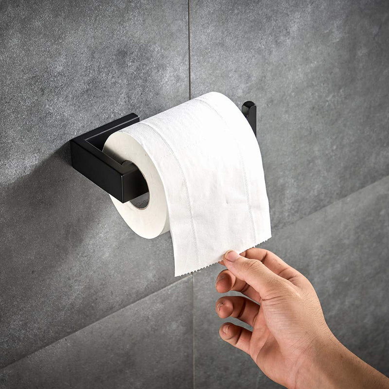 YJ YANJUN Black Toilet Paper Holder Wall Mounted SUS 304 Stainless Steel Bathroom Rust Proof Toilet Tissue Holder- Please Note: The Bracket is Included(at The Bottom) Matte Black - NewNest Australia