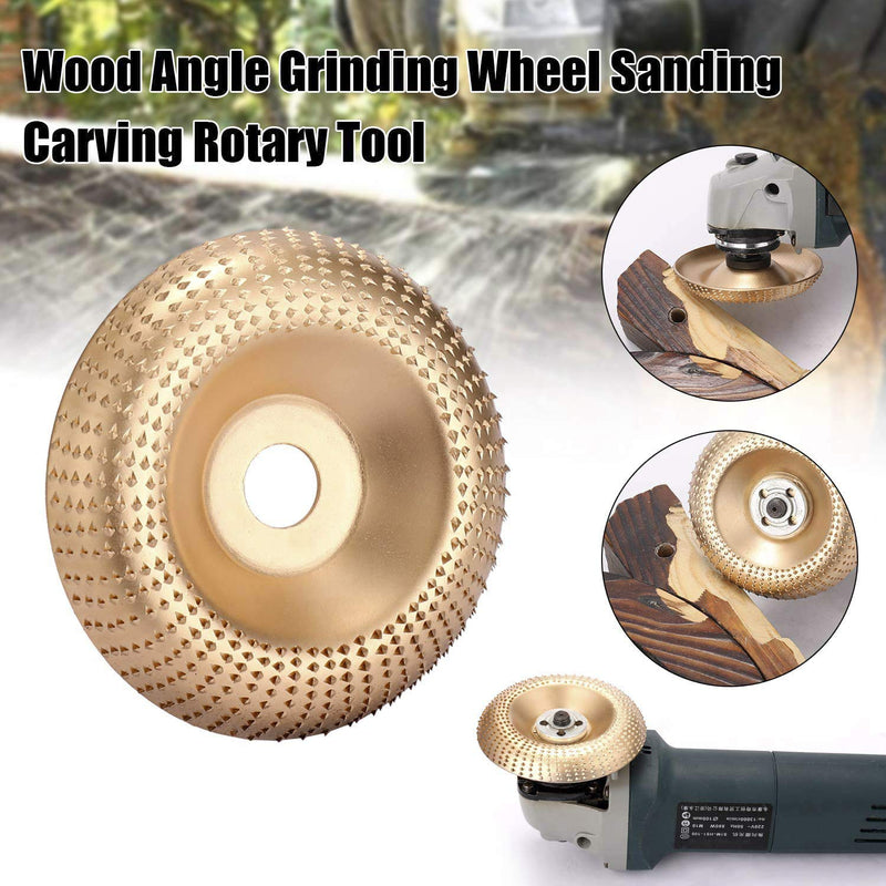 Wood Grinding Wheel Tungsten Carbide Angle Grinder Carving Abrasive Disc for Sanding Carving Shaping Polishing (Gold) Gold - NewNest Australia