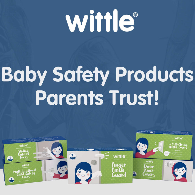 Wittle Child Safety Cabinet Locks (8 pk, White, Clear Straps, 4 Bonus 3M Adhesives) - Baby Proof Cabinet, Cupboard, Drawer, Appliance and More - Simple to Use - Quick No Tools Installation - NewNest Australia