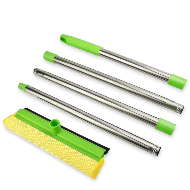 ITTAHO Multi-Use Window Squeegee, 2 in 1 Squeegee Window Cleaner with Long Extension Pole, Sponge Car Window Squeegee with 58" Long Handle for Gas Station, Glass,Shower,Outdoor High Window Cleaning - NewNest Australia