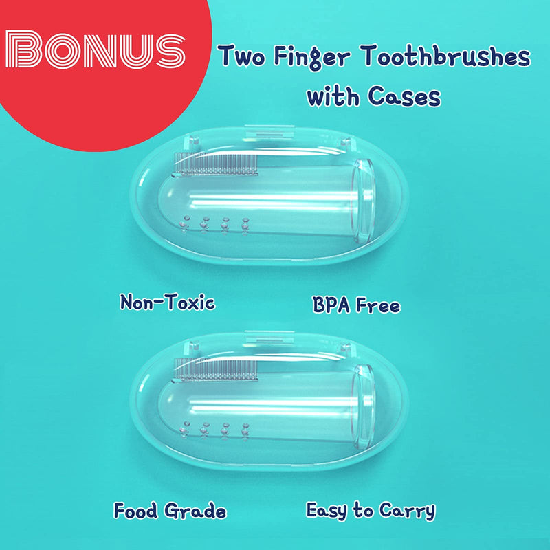 [60 Pcs] Little Fox Baby Oral Cleaner +2 Pcs Finger Toothbrush with Cases, Baby Tongue Cleaner, Newborn Toothbrush, Disposable Tongue and Gum Cleaner, Infant Oral Care and Cleaning for 0-36 Month Baby - NewNest Australia