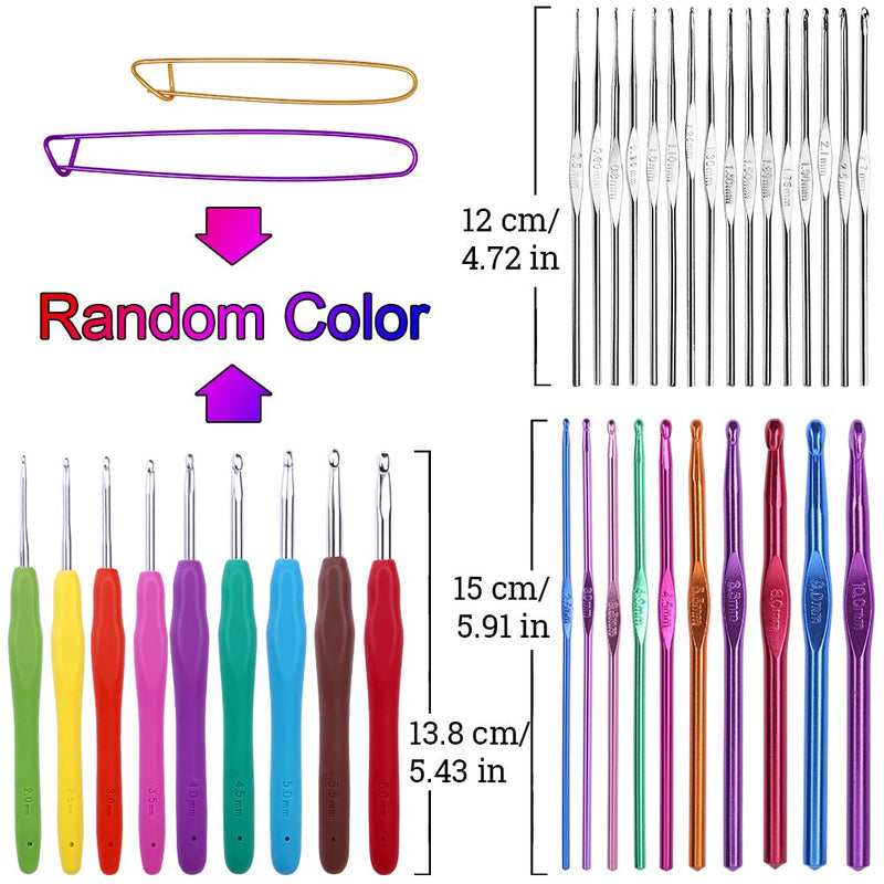 96 Pack Crochet Hooks Set, Ergonomic Knitting Needle Weave Yarn Kits with Storage Case and Crochet Needle Accessories, Crochet Needles Kit for Beginners and Experienced Crochet Hook Lovers - NewNest Australia