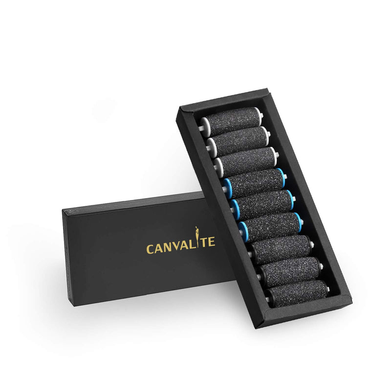 Canvalite 9Pcs Scholl Velvet Smooth Pedi Replacement Rollers Heads Refills, 3 Coarse Levels Includes Extra Rough Hard, Medium Hard and Gentle Hard Skin Remover Coarse for Hard Skin Remover - NewNest Australia