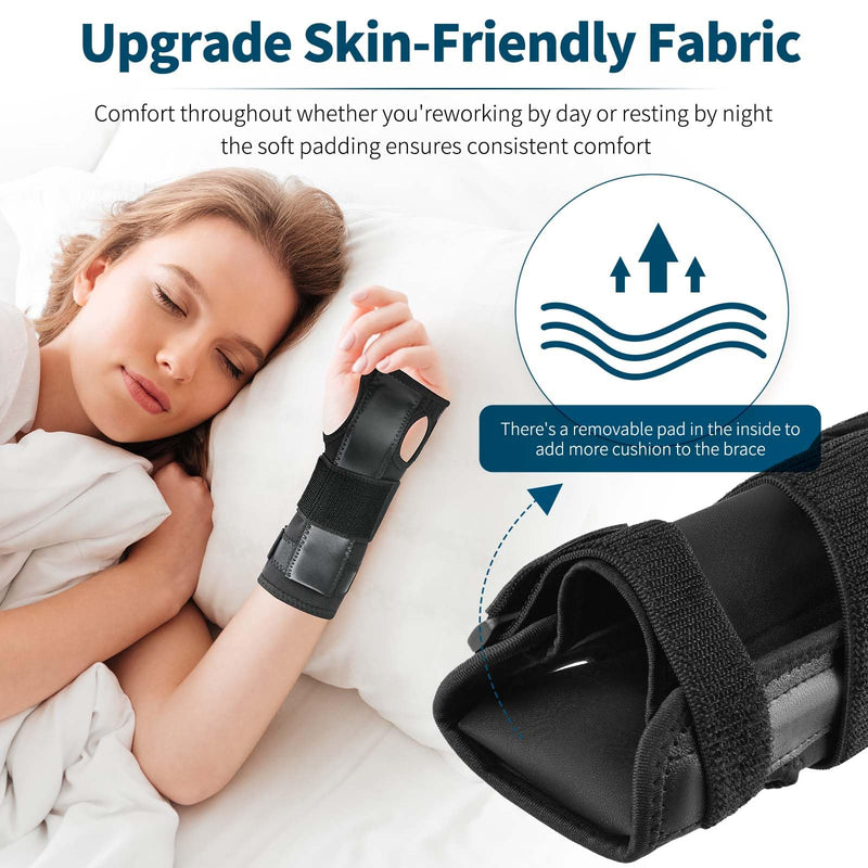 Apasiri Wrist Support, Wrist Splint for Right/Left Hand, Wrist Support with Aluminum Splint and Soft Padding for Carpal Tunnel, Arthritis, Tendonitis, Sprain (1, L) 1 - NewNest Australia