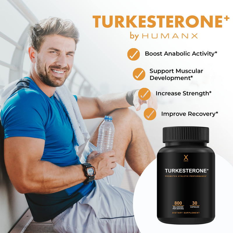 Turkesterone+ 800mg - (Similar to Ecdysterone) for Muscular Development - Natural Anabolic - Dynamic Athletic Performance - Non GMO, Vegan - Turkesterone Supplement - By Humanx - NewNest Australia