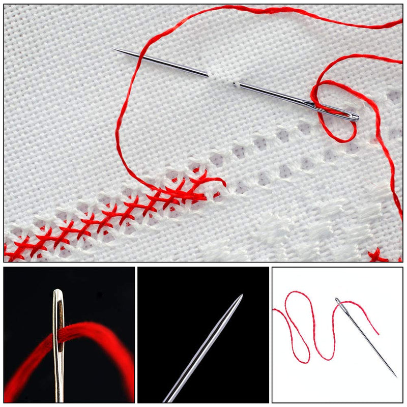 5 PCS Long Sewing Needles - 5 Size Large Eye Stitching Needles with Needle Storage Tube, 3.5inch to 6.8inch Hand Sewing Needles for Sewing Act Crafts, Upholster 5 PCS - NewNest Australia