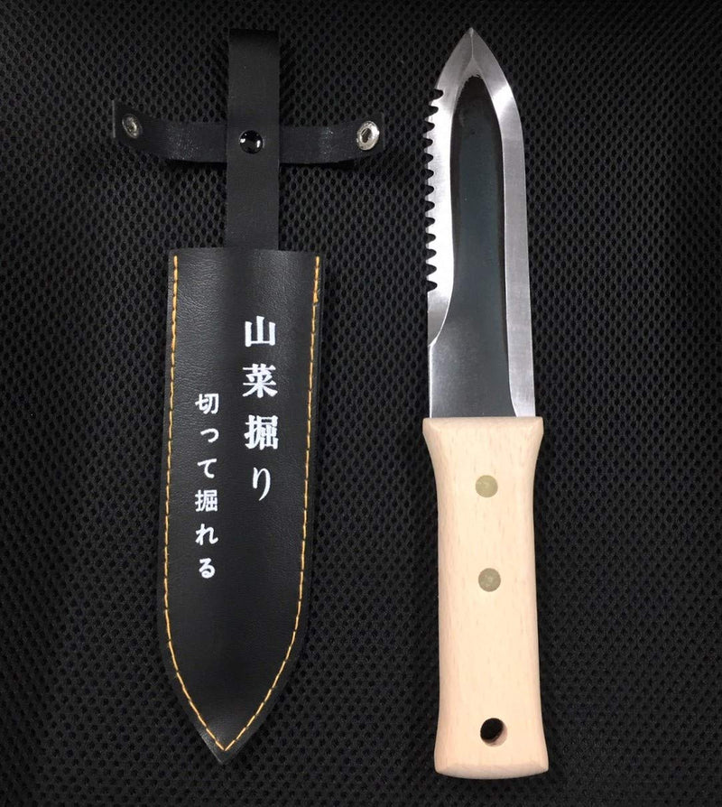 Bonsai No.20026 Japanese Hori Hori Garden Knife, Straight and Serrated Edge Blade 6.7"(170mm), Wooden Handle - NewNest Australia