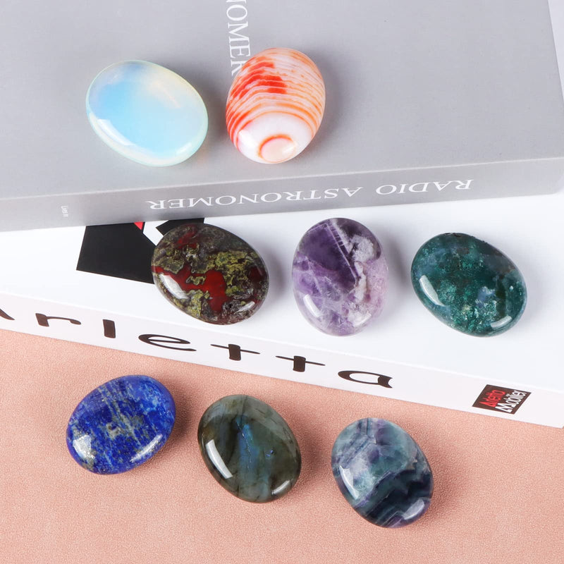 Hxswkk Amethyst Worry Stone Palm Stone Healing Crystals Hand Carved Gemstone Pocket Thumb Chakra Anxiety Healing Stones for Cleansing and Protection Amethyst Crystal - NewNest Australia