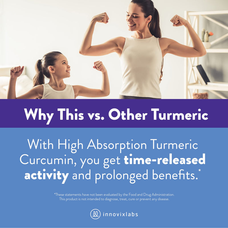 InnovixLabs Curcumin Turmeric w/ C3 Reduct, C3 Complex & BioPerine Black Pepper for Higher Absorption, 100 Time-Release Tablets, 95% Tetra-Hydro-Curcumin, Turmeric Curcumin Supplement - NewNest Australia