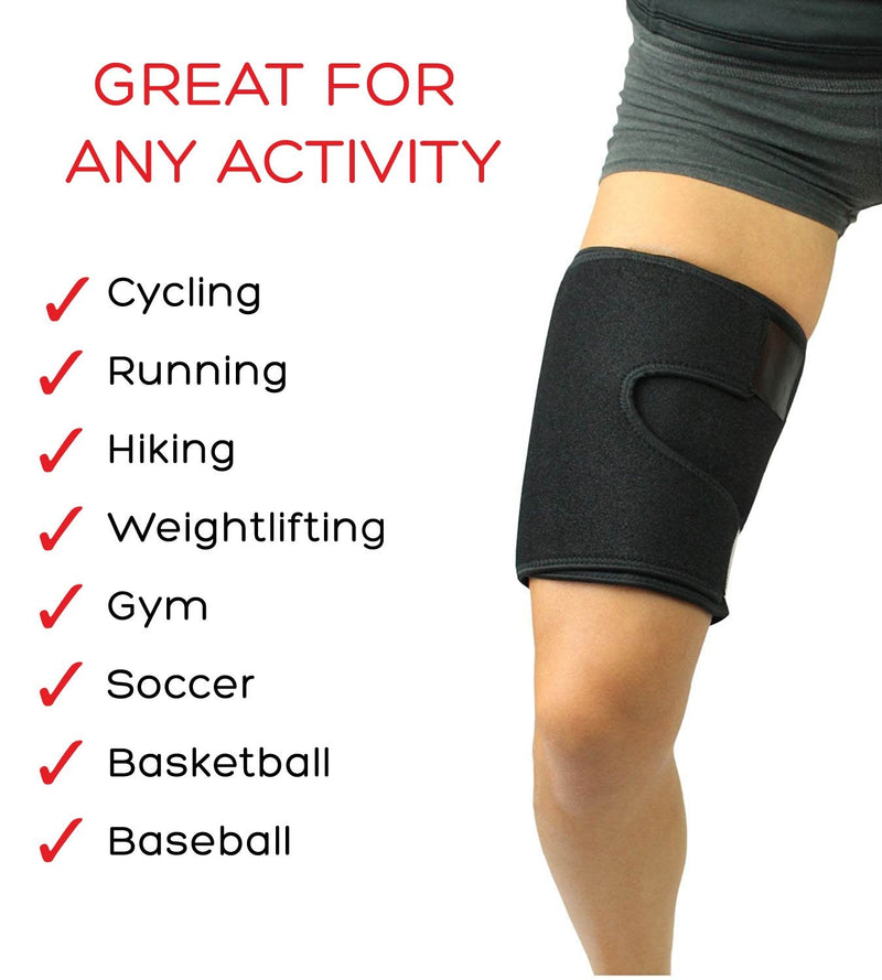 Stone and Clark Adjustable Thigh Brace Support, Quadriceps Support and Thigh Wraps for Men and Women. Unisex Breathable Neoprene Non-Slip Velcro Hamstring Compression Sleeve by - NewNest Australia