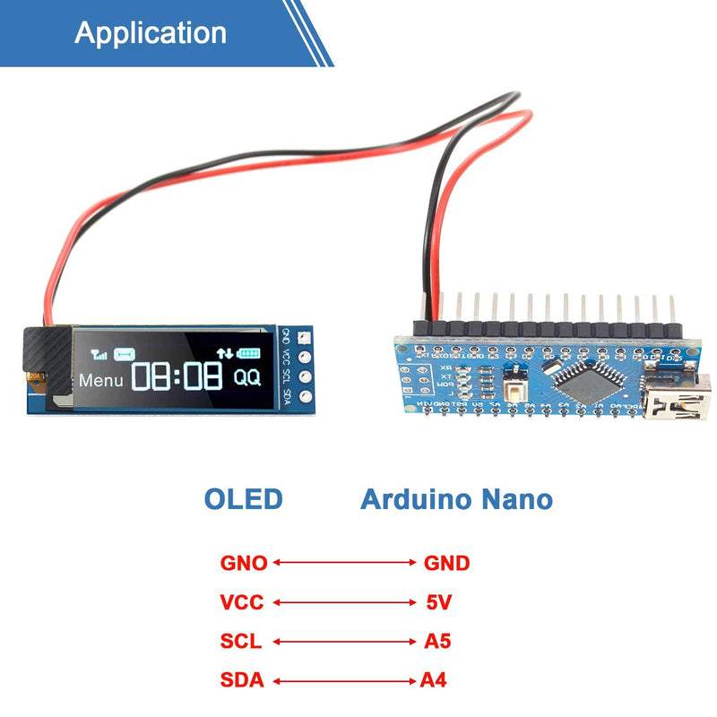 5 Pieces I2C Display Module 0.91 Inch I2C OLED Display Module Blue I2C OLED Screen Driver DC 3.3V~5V(Blue Display Color) - NewNest Australia
