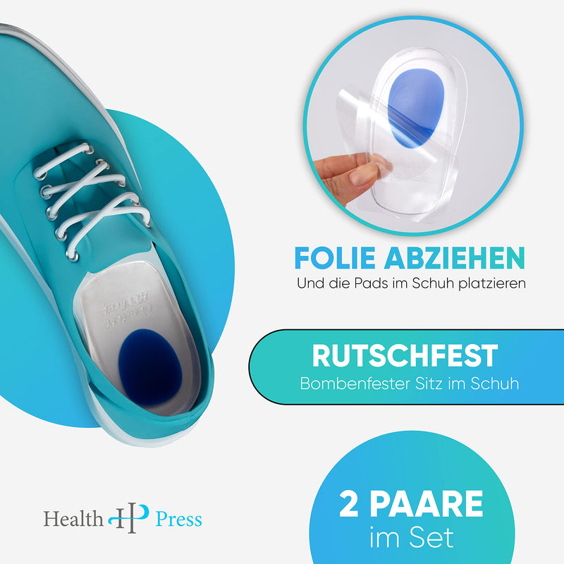 Heel cushion - Original Health Press gel insoles for shoes - 2 pairs of gel insoles in a set - Comfortable professional shoe insoles - Silicone heel pads - Heel cushions for women Blue Blue - NewNest Australia