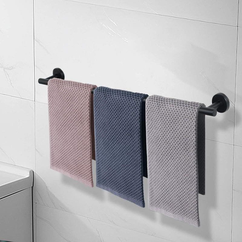 NearMoon Bathroom Towel Bar, Bath Accessories Thicken Stainless Steel Shower Towel Rack for Bathroom, Towel Holder Wall Mounted (Matte Black, 33 Inch) Matte Black - NewNest Australia