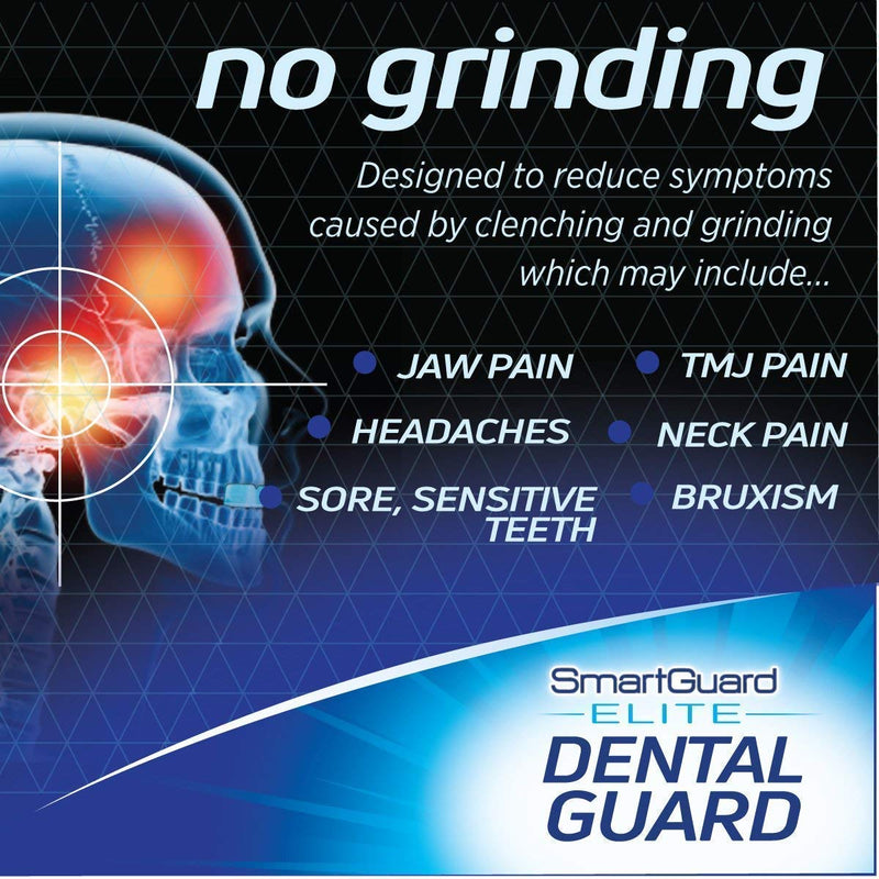 Dental Guard SMARTGUARD ELITE (2 Guards 1 Travel case) Front tooth Custom Anti Teeth Grinding Night Guard for Clenching - TMJ Dentist Designed - Bruxing Splint Mouth Protector For Relief of Symptoms - NewNest Australia