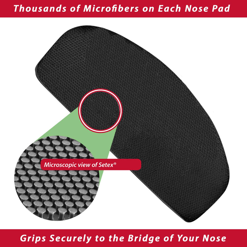 Setex Gecko Grip 1mm Anti Slip Eyeglass Nose Pads, (5 Black Pair) USA Made, Innovative Microstructured Fibers, 1mm x 7mm x 16mm 5 Black Pairs - NewNest Australia