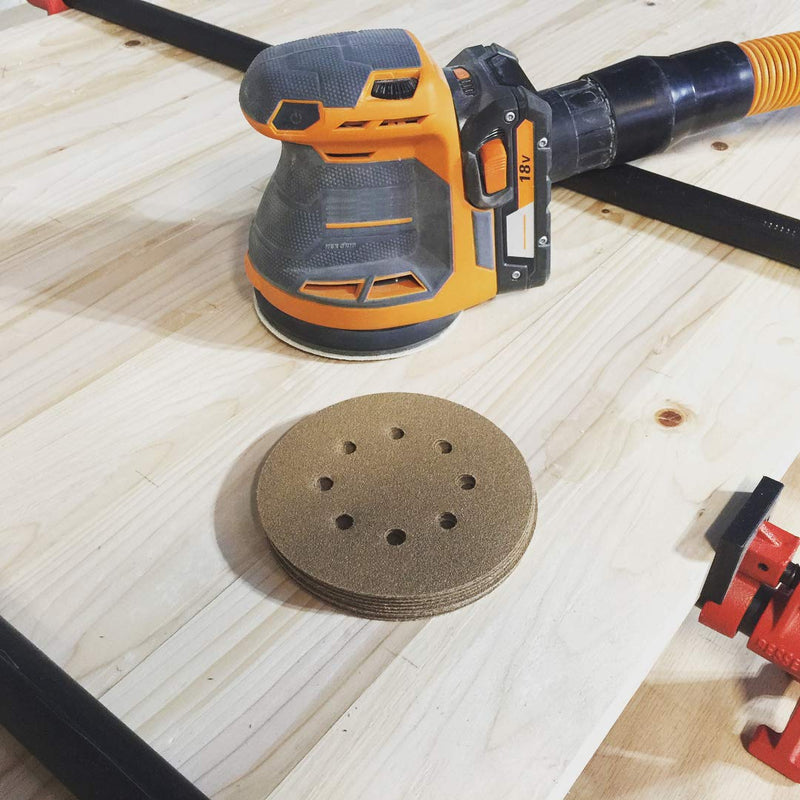 TigerShark 5 Inch Sanding Discs 8 Hole Grit 320 50pcs Pack Special Anti Clog Coating Tigershark Paper Gold Line Hook and Loop Dustless Random Orbital Sander Paper Very Fine G320/50pcs - NewNest Australia