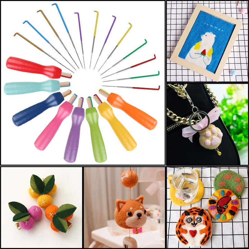 Needle Felting Tools, 38 Pcs Felting Needles - Needle Felting Supplies with 3 Sizes Felting Needles(36 Gauge, 38 Gauge, 40 Gauge), Color Wooden Handle Holder for Needle Felting - NewNest Australia