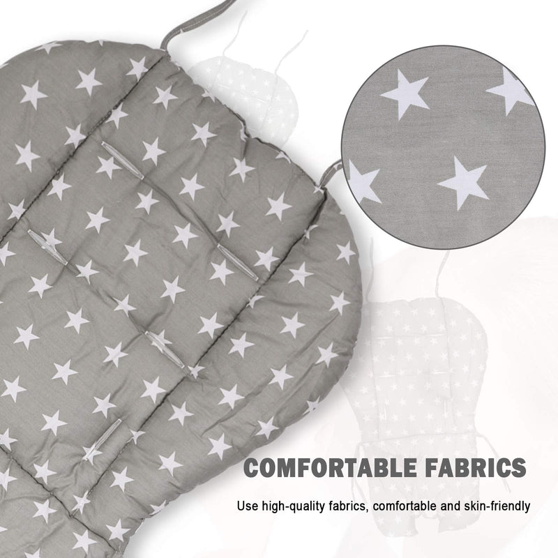 High Chair Pad, Cushion High Chair/high Chair Cushion Pad, Light and Breathable, Soft and Comfortable, Cute Pattern, Suitable for Most High Chairs, Baby Dining Chairs (Grey Big Star Pattern) Grey Big Star Pattern - NewNest Australia