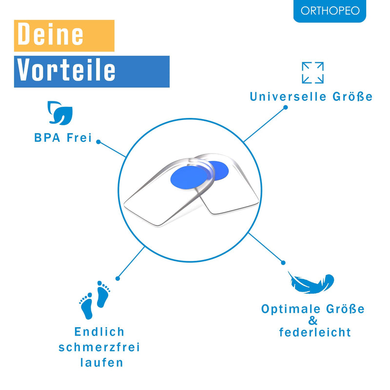 ORTHOPEO Premium Heel Spur Insoles I Heel Pads I Heel Cushions for Shoes IGel Silicone Insoles Heel Spurs for Women I 2 Pairs of Gel Insoles for the Heel IOrthopedic Gel Cushions IL 10.2 cm W 6.3 cm Pack of 4 (Pack of 1) - NewNest Australia