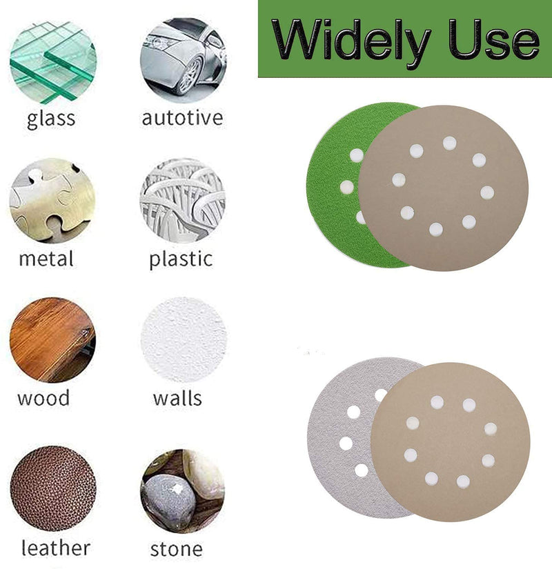 32pcs Sandpaper 8 Hole 5 inch Sanding Discs Hook and Loop 1500/2000/2500/3000/4000/5000/7000/10000 Grits Wet Dry Sandpaper with 2pcs Interface Pads for Random Orbital Sander Automotive Metal Polishing - NewNest Australia