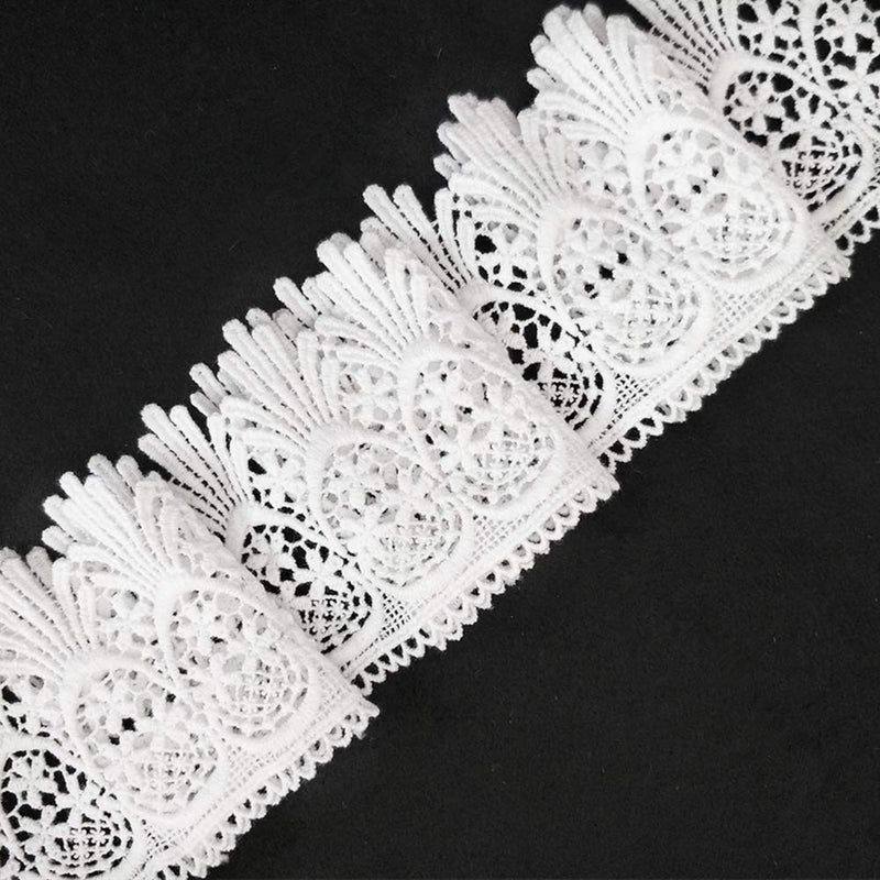 FQTANJU 5 Yards X 3 Inch Wide Lace Edge Trim Curtain Tablecloth Slipcover Bridal DIY Craft Supply in White 1-White - NewNest Australia