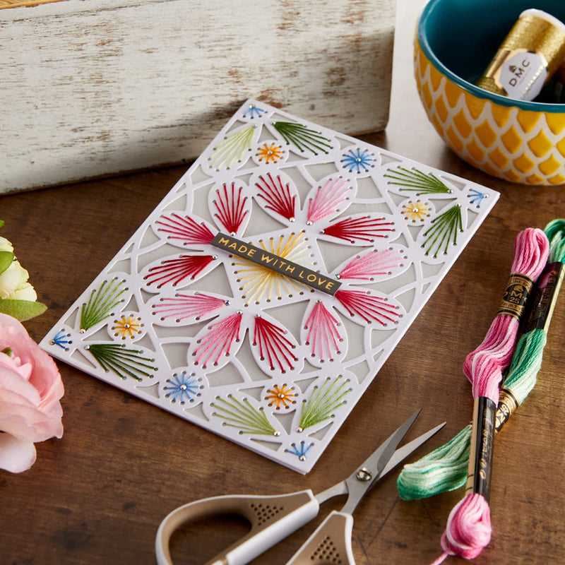 Spellbinders Petal Frame Dies from The Spring Into Stitching Collection Etched Die Template, Bronze 48 Count - NewNest Australia