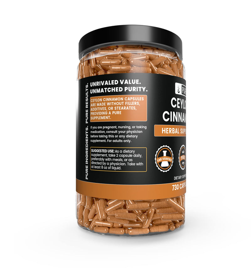 Pure Ceylon Cinnamon (730 Capsules) 100% Pure, No Fillers, Made in USA, Lab-Tested - NewNest Australia