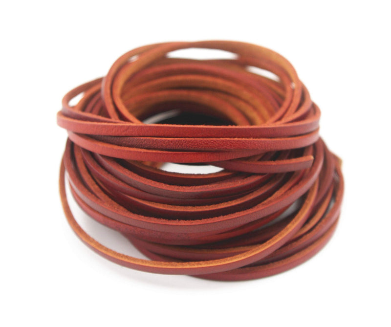 Glory Qin 10 Yards Genuine Cow Hide Flat Leather Srip,Genuine Leather Cord Real Leather Craft for Jewelry Making LeatherRush (Distressed Brown, 3x2 mm) - NewNest Australia