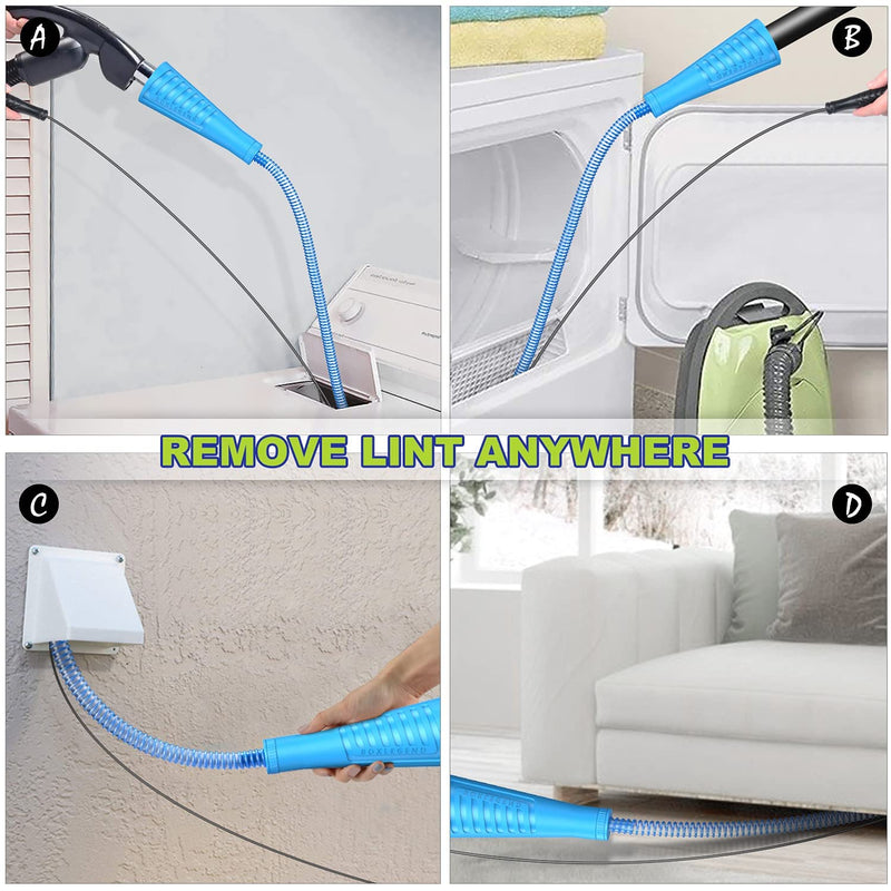 Dryer Vent Cleaner Kit Vacuum Hose Attachment Brush Lint Remover Power Washer and Dryer Vent Vacuum Hose Blue - NewNest Australia