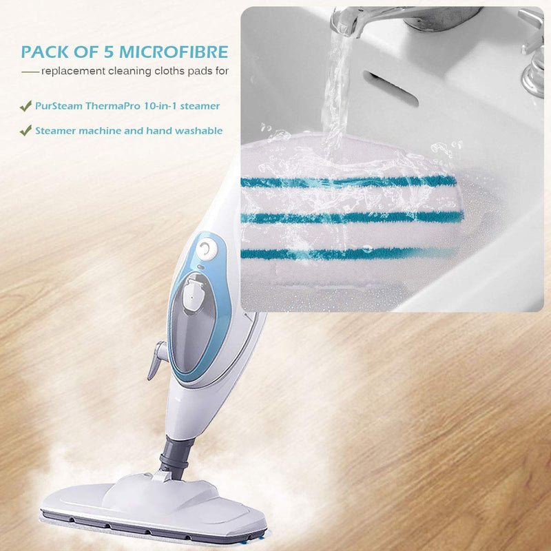 KEEPOW 5 Pack Microfibre Steam Mop Pads Compatible PurSteam ThermaPro 10-in-1 - NewNest Australia