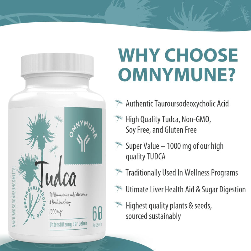 TUDCA (Tauroursodeoxycholic Acid) - Dietary Supplement for Liver - 1000mg per Serving, Premium Quality, High Absorption - 60 Capsules 60 Pieces (Pack of 1) - NewNest Australia