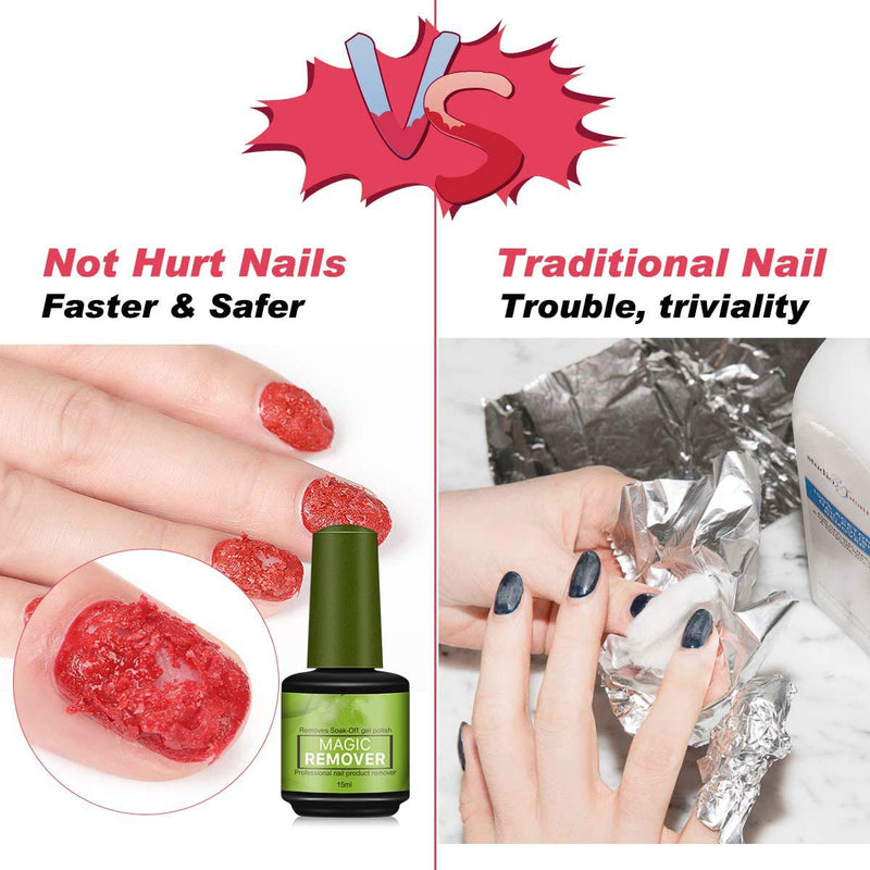 2 Pcs Magic Soak-Off Gel Nail Polish Remover, Professional Remover Nail Polish Delete Primer Acrylic Clean Degreaser For Nail Art Lacquer, Easily & Quickly (2 Pcs Nail Polish remover) - NewNest Australia